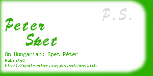 peter spet business card